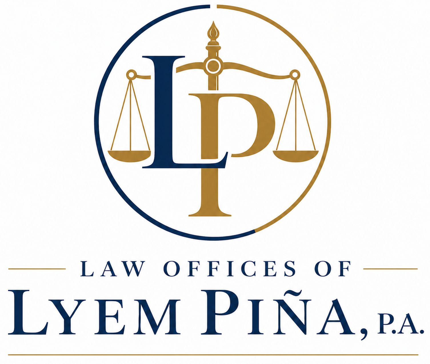 Law Offices of Lyem Piña, P.A. — official LP scales of justice logo